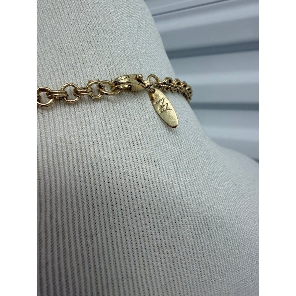 Gold-Tone Pendant Necklace with Beaded Accents - Picture 3 of 3